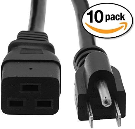 Otimo (10 Pack) 6 Ft Power Cord 5-15 to C19 Black/ SJT 14/3