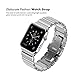 Oittm Watch Band for Apple Watch Series 4, 44mm/42mm Stainless Steel Replacement Strap Link Bracelet Metal iWatch Band with Double Button Folding Clasp for Apple Watch 4/3/2/1 44mm/42m (Bright Sliver)