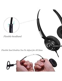 Arama A200C Auriculares para teléfono Cisco con diadema liviana de ajuste seguro, micrófono con cancelación de ruido Pro y controles en línea para teléfonos IP de Cisco: 7841, 7942, 7945, 7960, 7961, 7962, 8841, 8961, 9951, 9971, etc.
