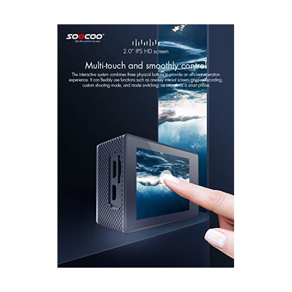 SOOCOO F91R Action Kamera Ultra HD 4K 48MP WiFi Wasserdicht Sport Tauchen Cam Touchscreen 30M Wasserdicht Sport… – Bild 7