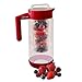 Glass Water Infusion Pitcher | BPA Free Fruit Infuser | Premium Borosilcate Glass for Hot and Cold Liquids | Infuse Iced Tea, Coffee, Water, Juice, Vodka, Tequila - Cestari Infuser, Red 44 ounces