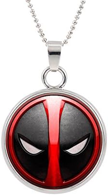 Deadpool Pendant Necklace Marvel Comics Movies Cartoon Superhero Logo Theme Ryan Reynolds Premium Quality Detailed Cosplay Jewelry Gift Series