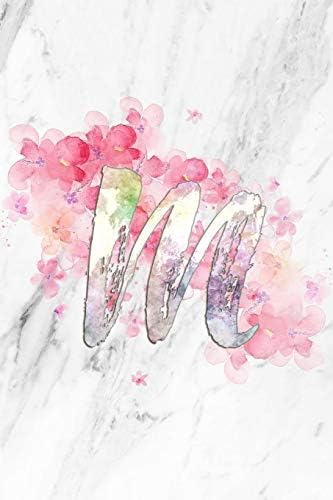 M: Dotted Grid Notebook Bullet Grid Floral Journal Monogram Initial Letter M for Bullet Journaling, Writing, Sketching, Diary, Calligraphy (112 pages, 6" x 9")