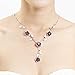 Glamorousky Elegant Rose Necklace with Purple Austrian Element Crystals