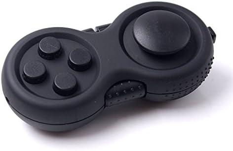 RESTER Fidget Cube Fidget Pad Toys Hand Shank Relieves Stress Pad with 9 Sides for Anti-Anxiety ADHD, Increasing Focus, Concentration, Quitting Bad Habits【Black】
