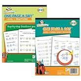 Channie's Visual One Page A Day Level 1 Divisions &amp; Fractions Workbook Grade 3-5, Math Workbooks for Kids, Easy Tear-Off Double-Sided Problem Sheets, 2 Pack