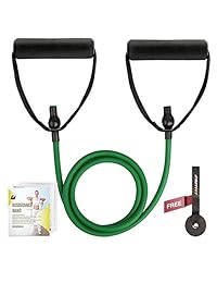 RitFit Single ejercicios de resistencia banda con mangos cómodos   Ideal para terapia física, entrenamiento de fuerza, Tonificación Muscular   Ancla para puerta e instrucciones INCLUIDAS (idioma español no garantizado)