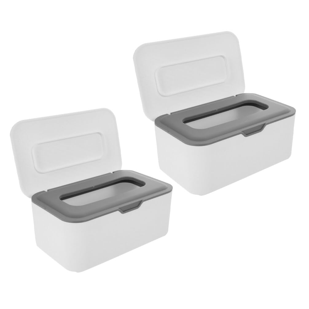 JOINPAYA 2Pcs Wet Tissue Holder: Sealed Wipes Box with Lids Dispenser Wipes Storage Box Refillable for Home Office Car Travel