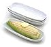 Set of 4 - Porcelain Corn Dish/Ceramic Corn on the Cob Plate, White
