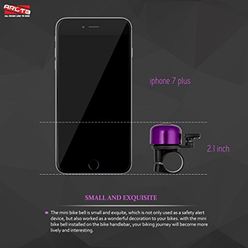 Arltb Aluminum Alloy Bicycle Bell (4 Colors) Bike Bell Ring Horn Accessory Clear and Loud Ringtone Alert Fits for Boys Girls Kids Mountain Road Bike Fits 20mm-22mm Handlebar (Purple)