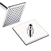 Luxury Square Rain Shower Head with 6-inch Rainfall Face, Stainless Steel Back, Brass Swivel Joint, Full Chrome Finish
