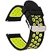 Universal 18mm 20mm 22mm 24mm Width Silicone Watch Band Replacement, Quick Release Rubber Watch Bands for Men & Women (20mm, Black-Green)