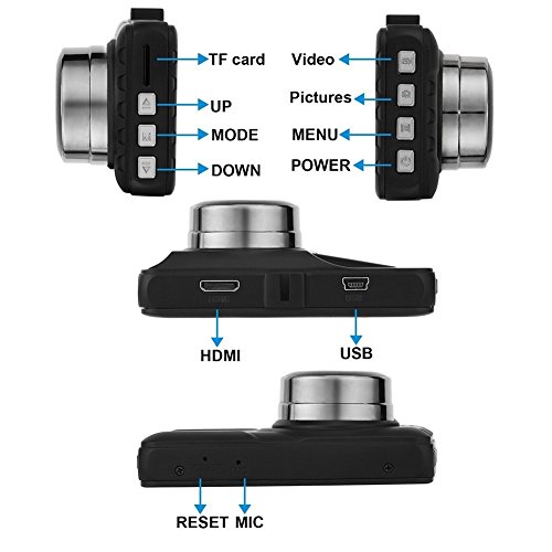 [UPGRADED] Dash Cam,Samjat Dash Camera for Cars Full HD 1080P,Night Vision,Dashcam DVR Video Recorder Dash Camera,3.0" TFT Display,G-Sensor,WDR, Parking Monitor, Loop Recording,Motion Detection - Thumbnail 5