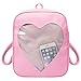 xhorizon TM FL1 Candy Leather Backpack Plastic Transparent Heart Beach Girls School Bag (Pink)
