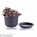 T4U 3 inch Plastic Garden Flower Planter Pot Saucer Trays Round for Holding Water Drips and Soil (Dark Grey, Set of 10), Pallet Base Container for Holding Cactus Herb Indoor Outdoor Gardening