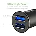 Ulwae USB Car Charger Compact Alloy Back Seat Fit 4.8A/24W High Power Dual Port for iPhone Samsung HTC (Space Gray)
