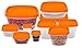 20 Pc Reusable Plastic Food Storage Containers - Lunch Boxes w/Airtight Lids (Orange)