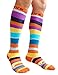 Compression Socks (1 pair) for Women & Men by Wave (Happy Stripes, L-XL)