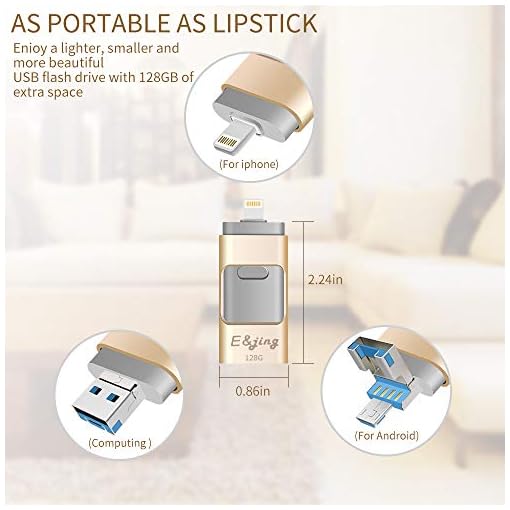 Gold Usb Flash Drive For Iphone E Jing Iphone Flash Drive 128gb Type C Iphone External Storage Usb C 3 0 Photostick Mobile For Iphone Android Type C Pc Photo Iphone Picture Stick Data Storage Usb