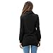 levaca Womens Shirts Long Sleeve Button Pocket Casual Slim Tunic Tops Black L