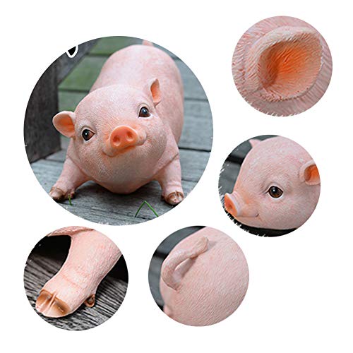 XIFIRY Animal Garden Gnomes Statue Cute Pig Funny Outdoor Sculpture Resin Lawn Ornaments DÃ©cor Indoor Outdoor Figurines for Garden and House (Cut Pig)