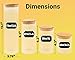Canister Set of 4 | Glass Jars with Airtight Bamboo Lids | Kitchen Canisters for Food Storage | Ideal as Pasta, Cereal, Coffee, Flour, Sugar Container for Pantry | Bonus 48 Labels and Marker
