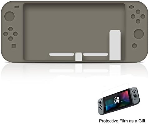 Yoofor Nintendo Switch Silicone Case Full Body Stretch Grip Flexible Skin Protective Cover - Grey