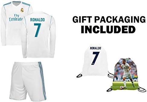 RAMFC Real Madrid Ronaldo Kids #7 Soccer Kit Jersey + Shorts + Bag Gift KIT Youth Sizes