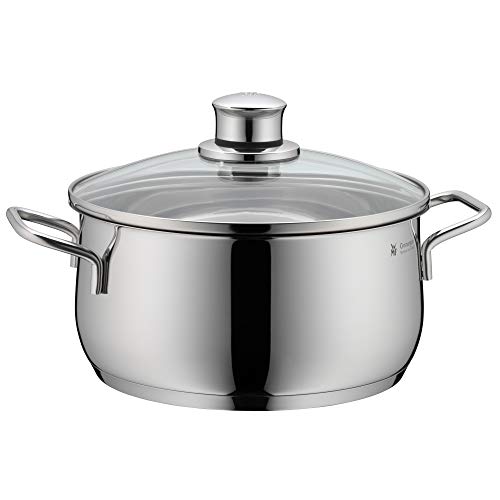 WMF Diadem Plus Kookpan laag 24 cm, inclusief Inductie, Glazen Deksels