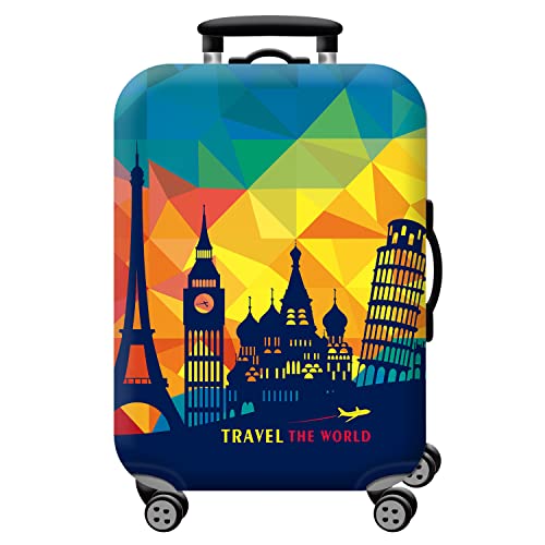 T Tersely Travel Luggage Cover Spandex Suitcase Protector Washable Baggage Covers (for 48cm/18"-80cm/30" luggage) Premium Elasticated Luggage Protector -Go Travel (H532, XL（74cm/29"-80cm/30"）)