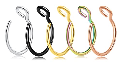 VELCARE Fake Nose Ring Nose Rings Hoops