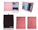 Bear Motion (TM) Genuine Leather Case for iPad 2 / iPad 3 (the New iPad) with 3-in-1 built-in Stand - Support Smart Cover Function (Pink)