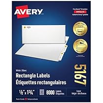 Avery 5160 Address Mailing Labels, 1'' x 2-5/8'' 30up 3000