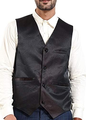 OORA Men's Poly Viscose V-Shape Tuxedo Style Waistcoat