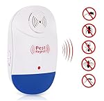 Eco-Mate Ultrasonic Pest Repeller for Mouse, Rat, Cockroach, Rodents, Flies, Roaches, Ants, Fleas and Other Insects. Indoor, Garden, Back Yard repellent with Night Light (1)