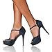 Riverberry Women's Abby Peep Toe Platform T-Strap High Heel Pump