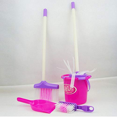 Fun Cleaning Set Girls Housekeeping Pink Sweep Pretend Play Kids Educational Children Assemblage Plastic - Thumbnail 4