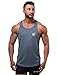 Dri Fit Microfiber Bodybuilding Stringer Tank Top Y-Back Racerback, Small, Charcoal Grey