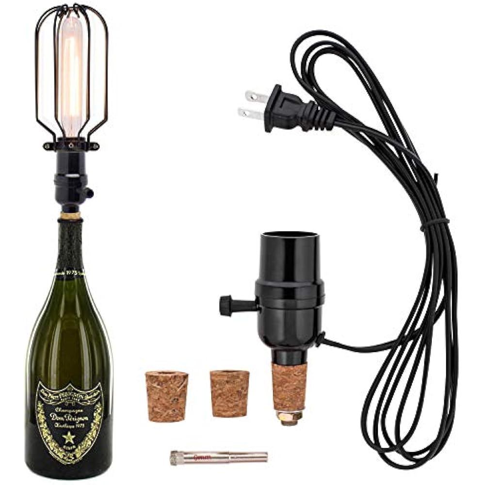 Bottle Lamp Kit, With 9mm Glass Drill Bit, Works Wine Any Other Liquor