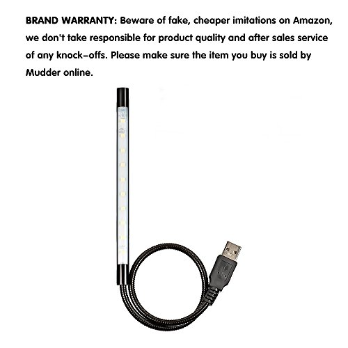 Mudder Portable USB Flexible Stick Dimmable Touch Switch LED White Light Lamp for Laptop Computer PC