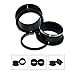 Qmcandy 8pcs Stainless Steel Screw Fit Ear Tunnels Single Row CZ Gem Tunnels Piercing Gauge 8G(3mm)