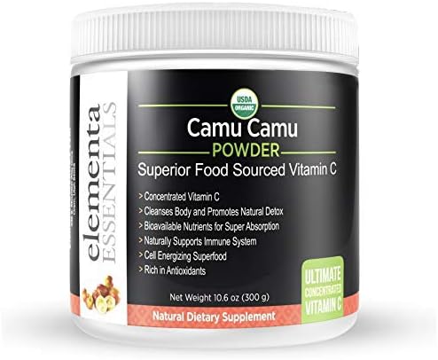 Organic Raw Camu Camu 60 Serving Jar 300 Grams | Whole Food Vitamin C | Immune & antioxidant Support | VIT c 500mg Superfood Powder Certified Organic, Raw, Gluten-Free, Vegan, Non-GMO, No fillers