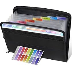 Sooez 13 Pocket Expanding File Folder with Sticky