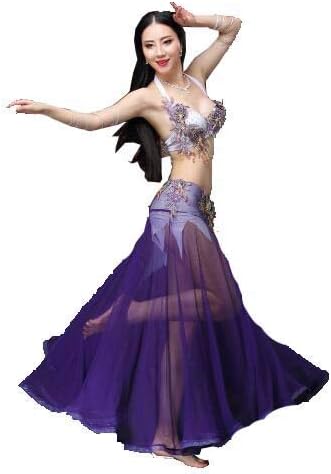 Huaishu Women's Purple Belly Dance Costumes Four Seasons New Suit Thin Professional Performance Clothing
