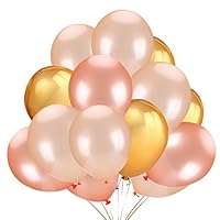 50Pcs Gold & Rose Gold & Champagne Gold Color Latex Party Balloons -Wedding Hawaii Graduation Birthday Party Decoration Supplies