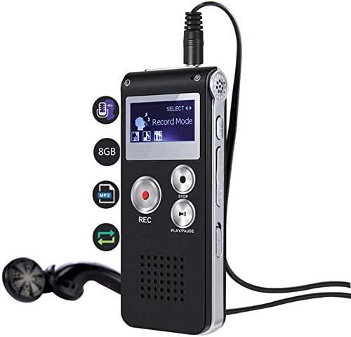 KDRose 8G Digital Recorder Voice Activated Skilled Sensible Mini Voice Recorder Cellphone Field Recorder MP3 Participant with playblack, for Conferences, Interviews, Moveable Tape Dictaphone with USB