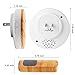 Mailiya Wireless Doorbell / Door Chime and Push Button, No Batteries Required for Receiver, Work Range Over 500-feet and 52 Chimes with LED Light for Home Business Office, Wood Grain