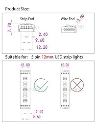 Alightings LED Connector 5 Pin for 12mm RGBW