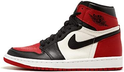Air Jordan 1 Bred Toe AJ1 Joe 1 Black and Red Toe Men's Shoes