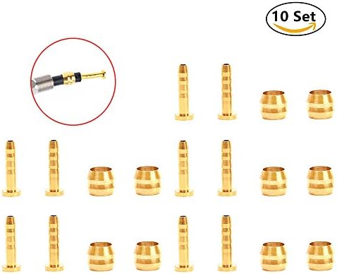 Dohuge MTB Mountain Bike Bicycle Olive and Connecting Insert for SHIMANO BH59 Hydraulic Disc Brake Hose,10 Sets